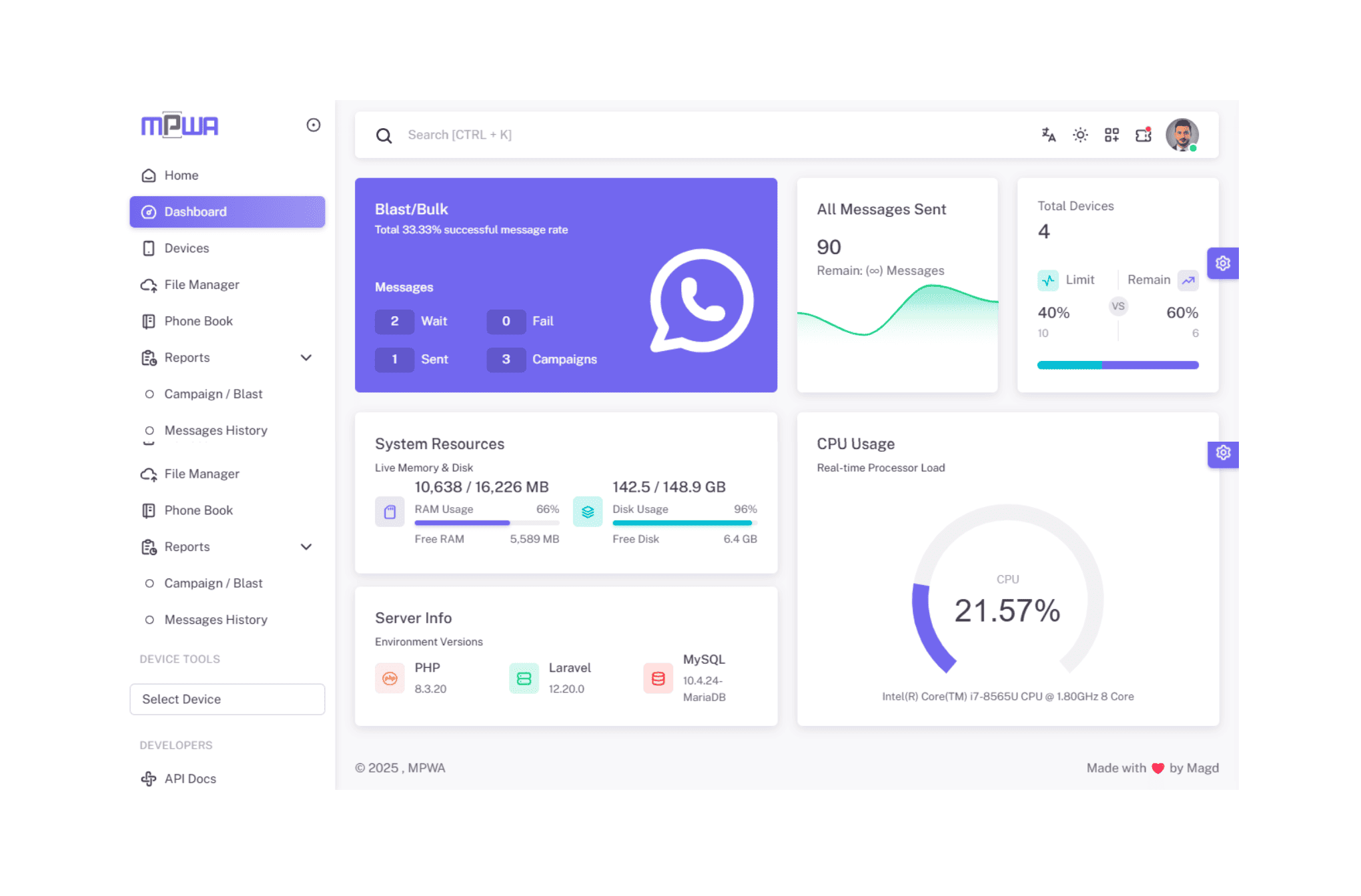 hero dashboard